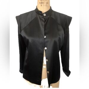 NINA RICCI 1990'S VINTAGE BLACK JACKET 90s SHOULDER DETAIL